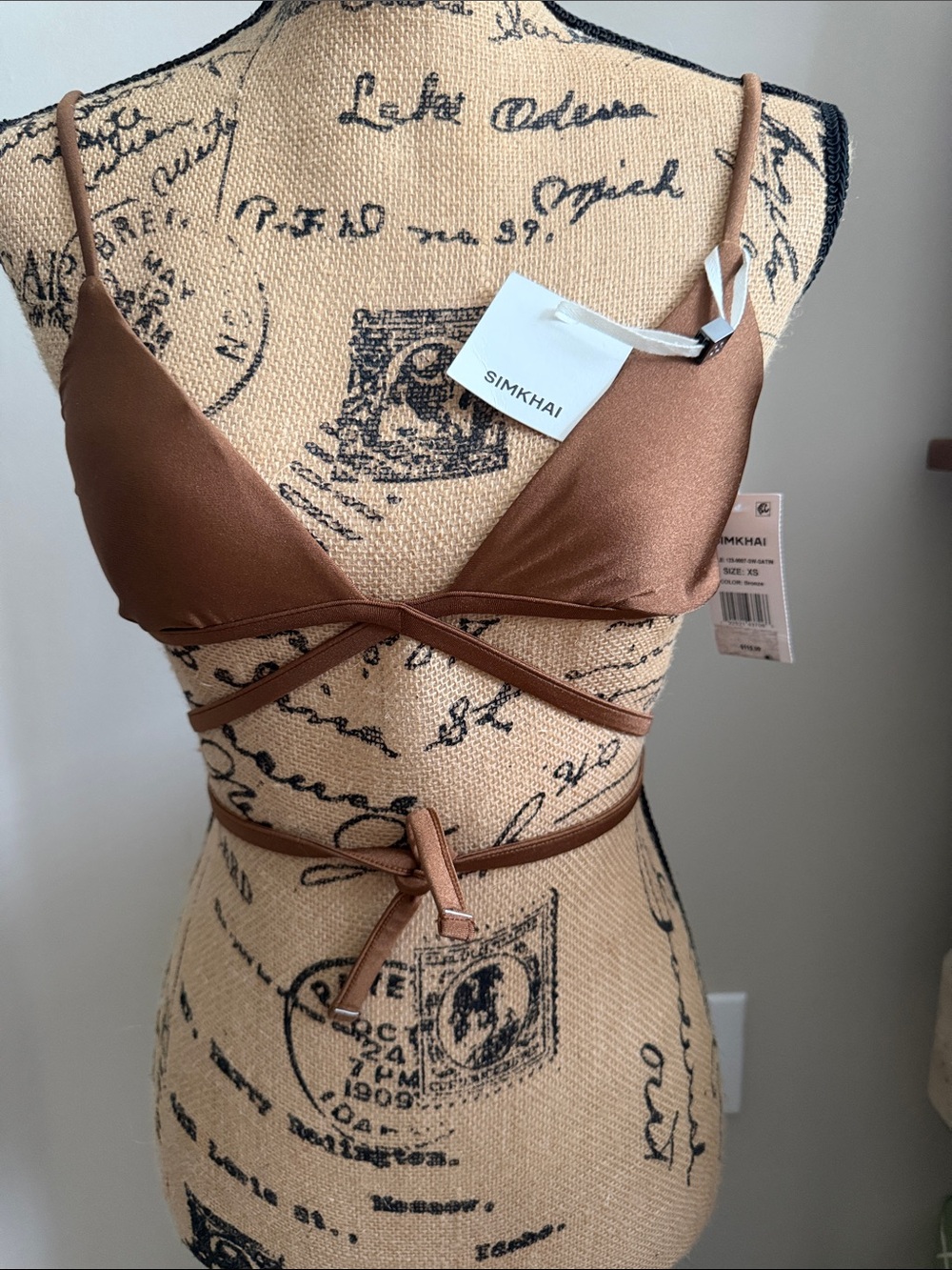 NWT Simkhai Bronze Wrap Bikini Top